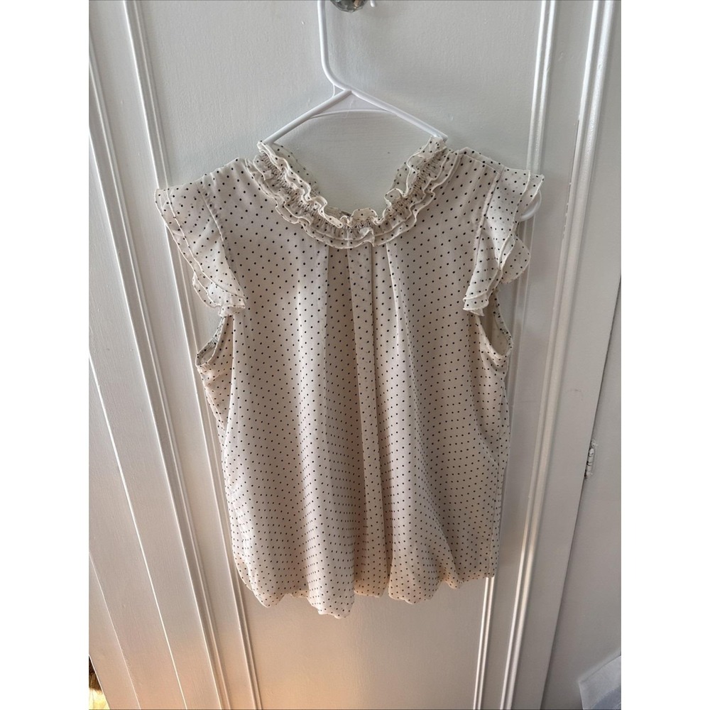 Vintage Dorothy Perkins Sleeveless Polka Dot Top UK Size 10 US 6 Cream Black
